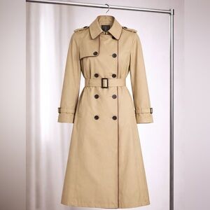 SAKS • Mercers Faux leather Tan Trench Coat